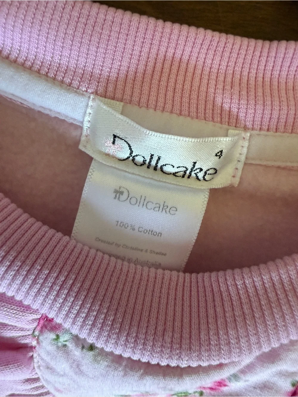 Dollcake Pink Girls Two-Piece Ruffle Sweatshirt & Joggers Set size 4